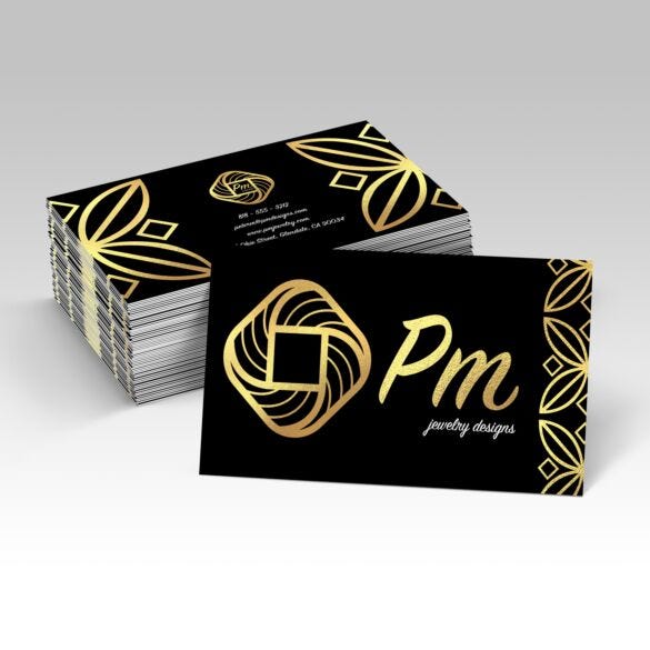 Foil Worx business cards with metallic foil accents, example print