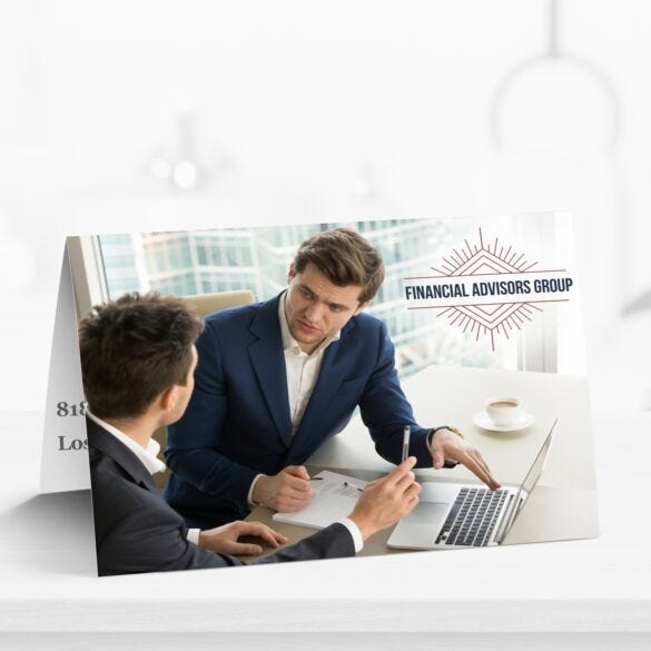 Fold-over business card example print